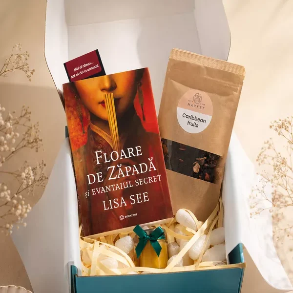 Imagine cu cutia cadou Floare de zapada si evantaiul secretul